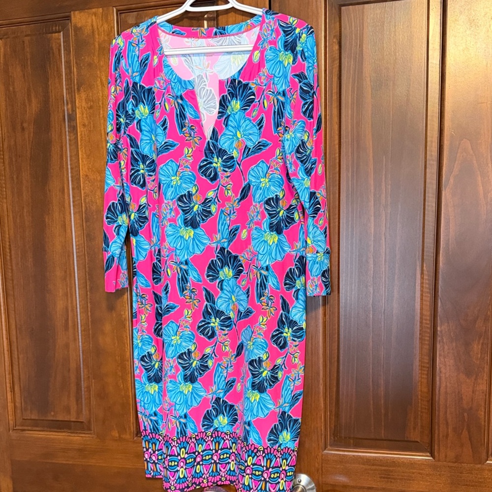 Lilly Pulitzer Pink and Blue Floral Pattern